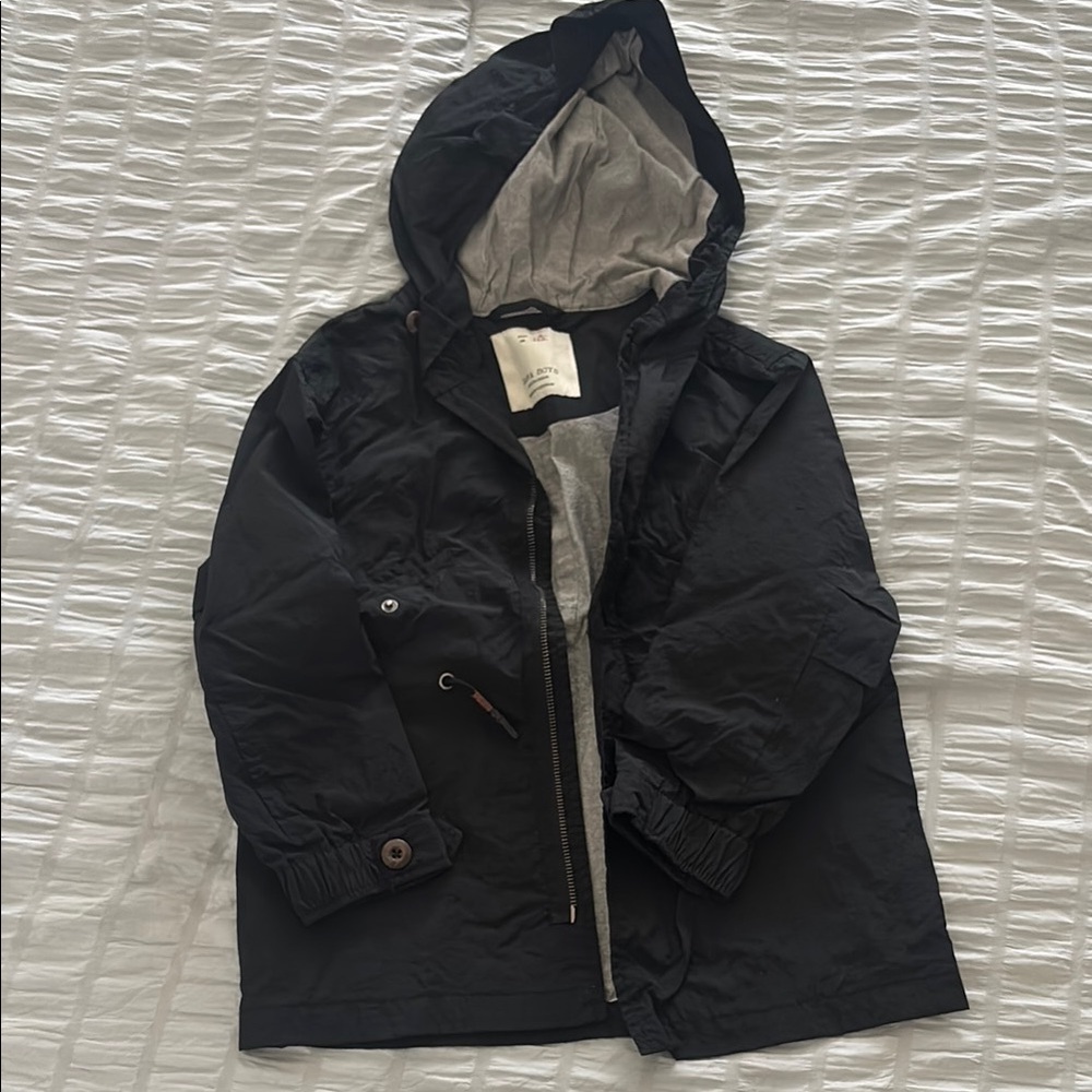 Kids Black Hooded Jacket